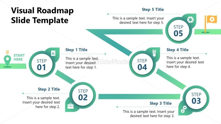 PPT Template for Visual Roadmap Presentation 