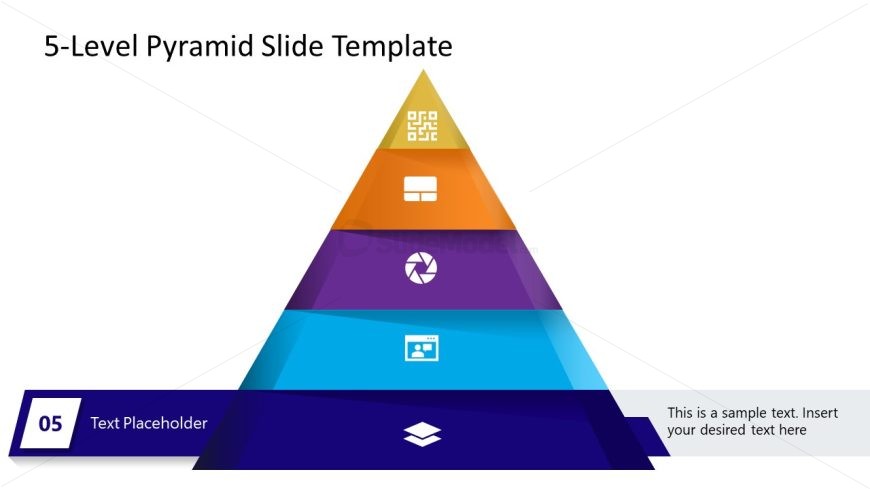 Presentation Template for 5-Level Pyramid Diagram 