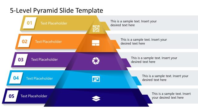 Animated 5-Level Pyramid PPT Slide
