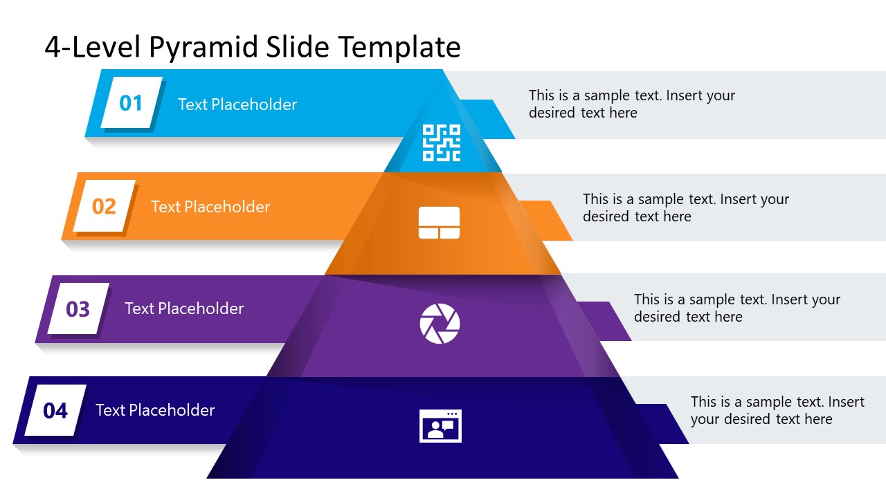 PPT Template for 4-Level Colorful Pyramid Presentation