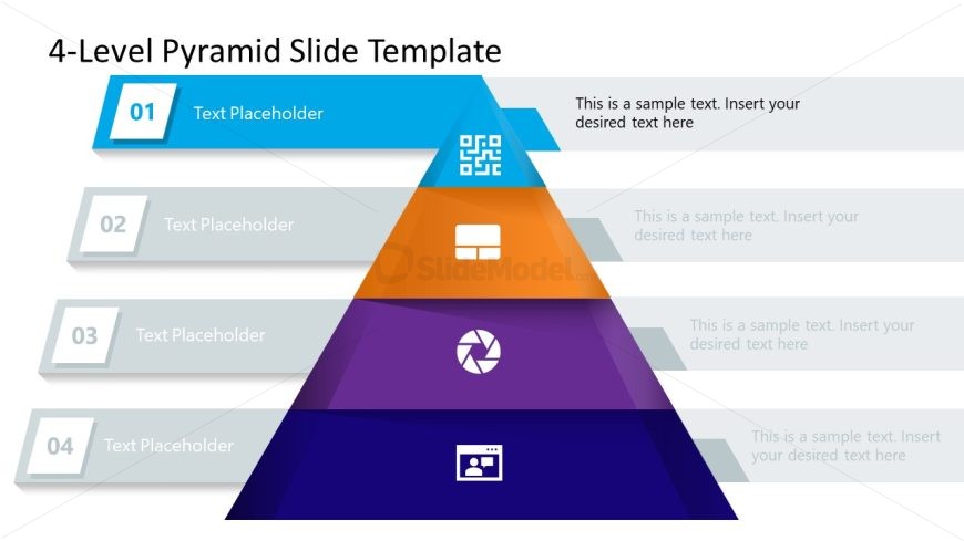 Editable 4-Level Colorful Pyramid Slide 