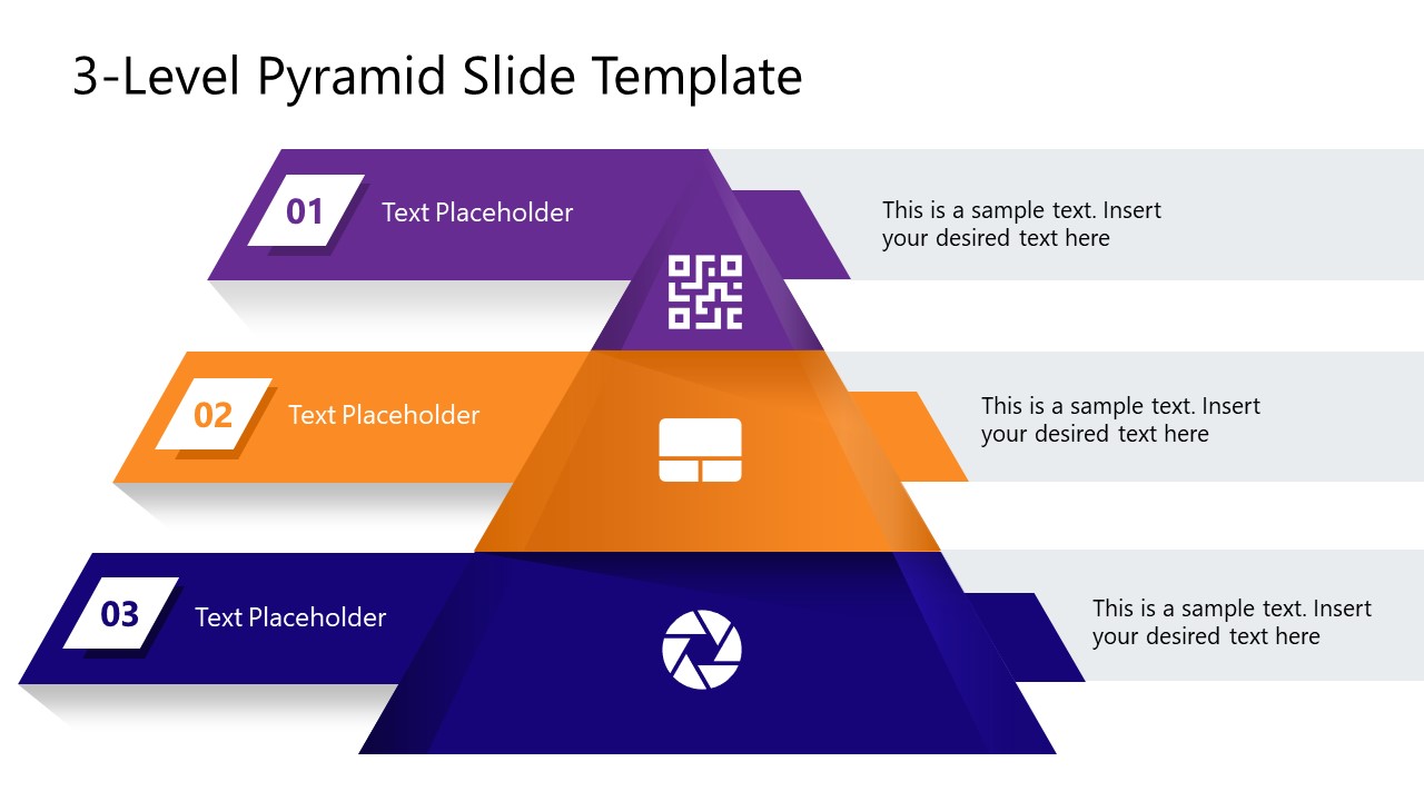 PPT Template for 3-Level Colorful Pyramid Presentation 