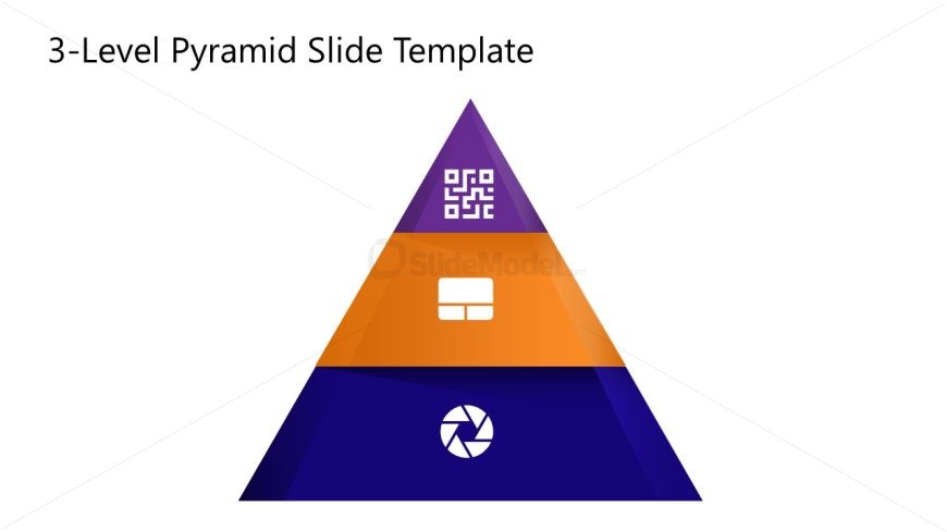 PowerPoint Template for 3-Level Colorful Pyramid Presentation 