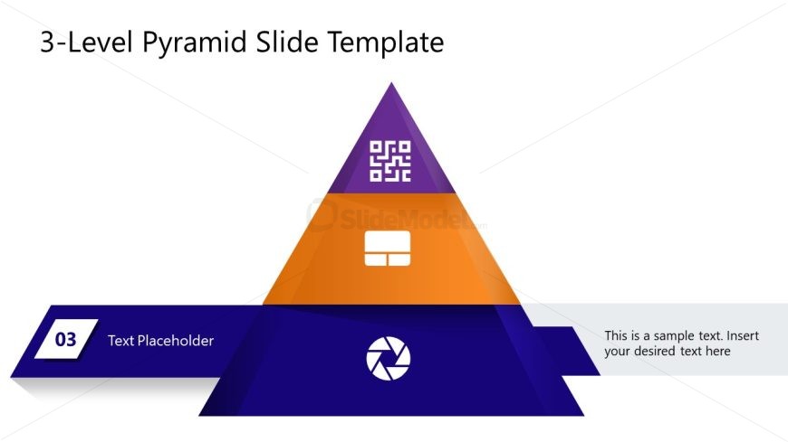 Editable Template for 3-Level Colorful Pyramid Presentation 