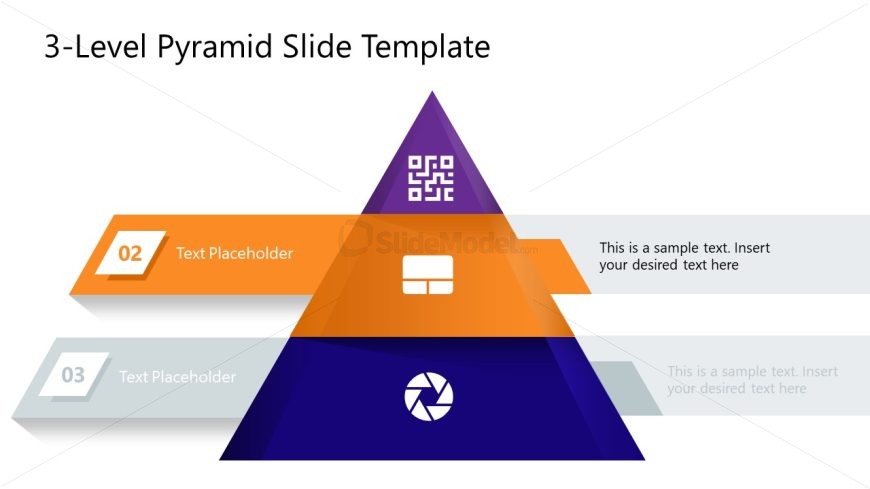 Diagram Slide for 3-Level Colorful Pyramid
