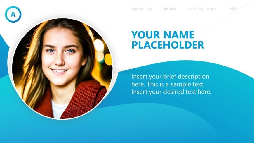 About Me PPT Template Title Slide SlideModel