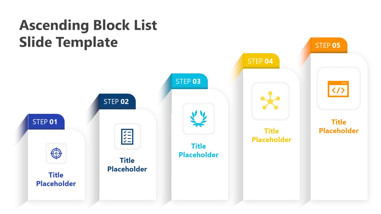 PPT Template for Ascending Block List Presentation