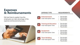 Two Columns Data Presentation Slide for Employee Handbook Template 