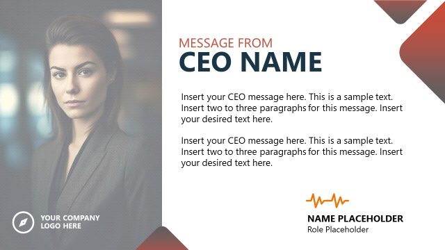 Message From CEO – Employee Handbook PPT Template