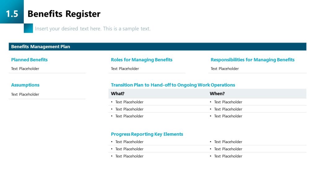 PPT Template Slide for Benefits Register - SlideModel
