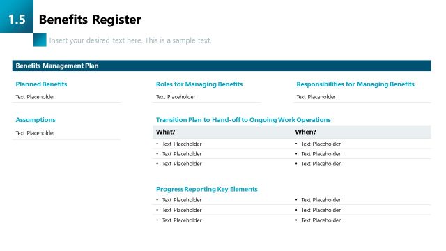 PPT Template Slide for Benefits Register