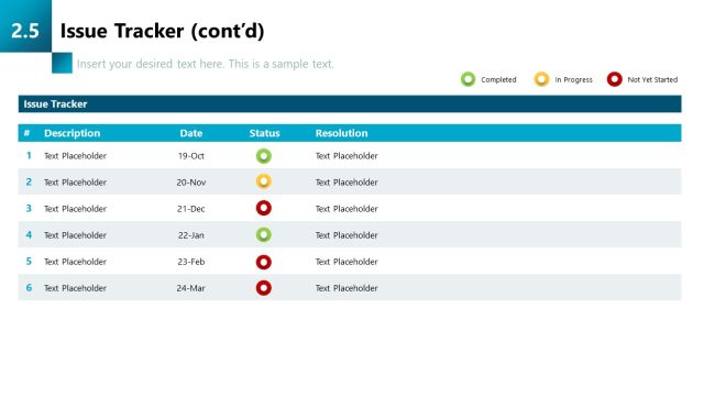 Program Management - Issue Tracker Slide - SlideModel