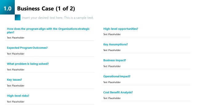 Program Management Presentation – Business Case Slide