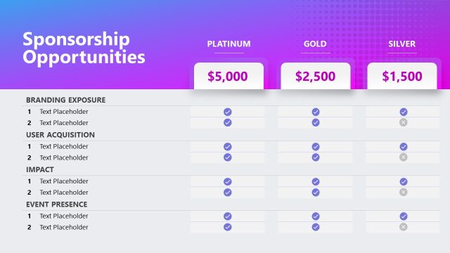 Sponsorship Opportunities for Sponsorship Pitch Deck