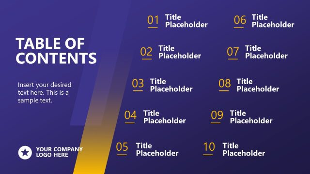 Customizable Marketing Communication Plan PPT Template – Table of Contents