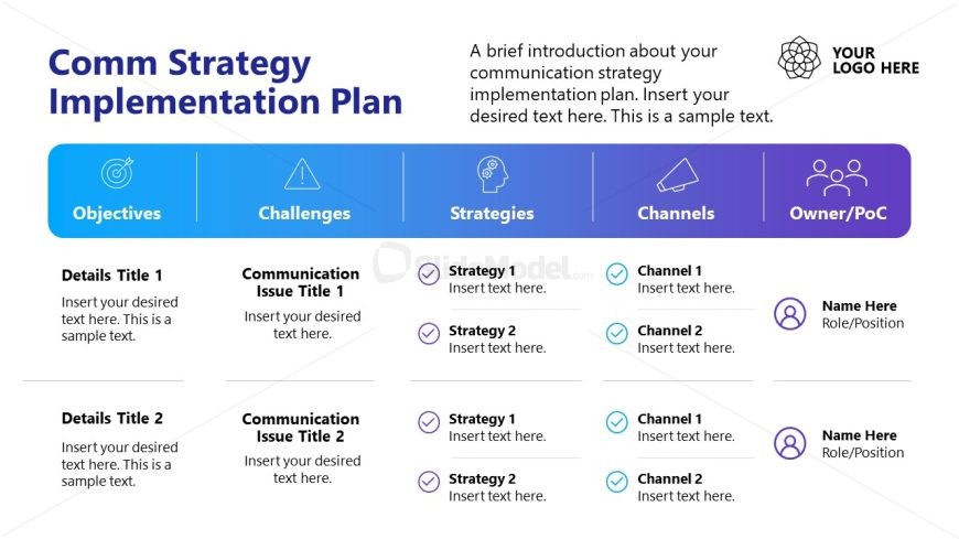 PowerPoint Slide for Communication Strategy 