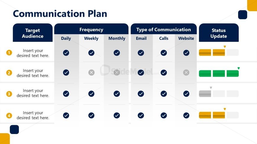 Editable Communication Plan Slide 