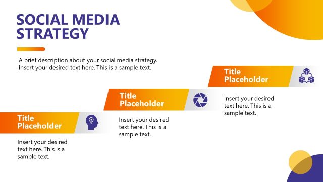 Social Media Strategy Slide with Graphical Icons