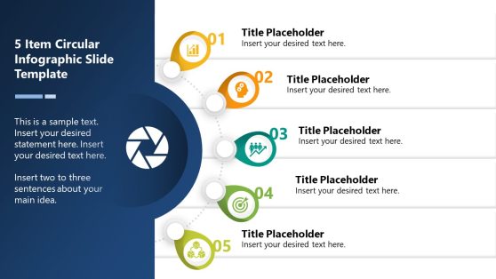 5-Item Circular Infographic Slide Template for PowerPoint