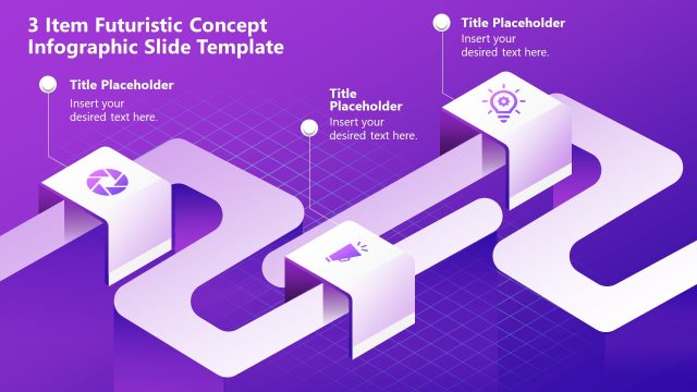 Customizable 3-Item Futuristic Concept Template for PowerPoint