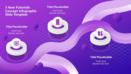 3-Item Futuristic Slide Template for PowerPoint