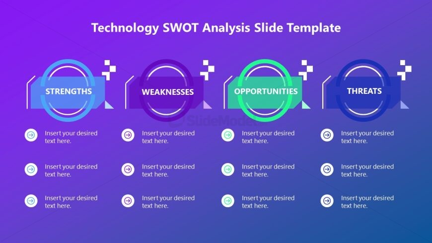 Circular Shapes Diagram for SWOT Template