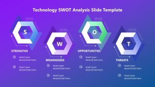 Horizontal Hexagon Diagram Slide - SWOT Template 