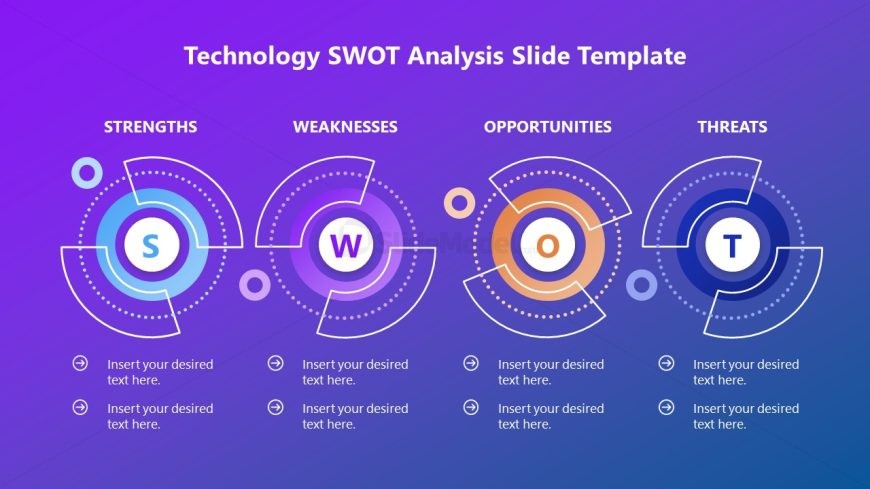 Circular Sections Diagram for SWOT Presentation 