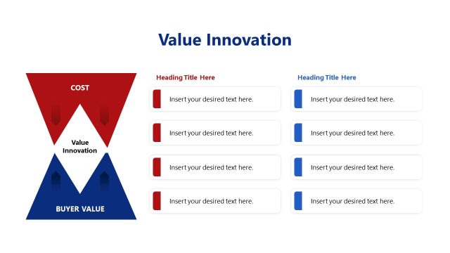 Value Innovation Diagram with Red & Blue Segments