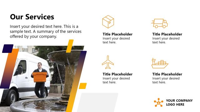 Our Services Slide – Logistics PPT Template