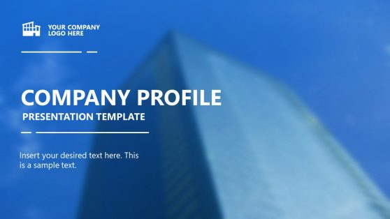 Company Profile PowerPoint Template with Blue Background