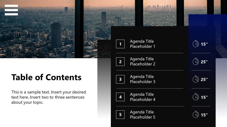 Table of Contents Slide - Business Executive Template - SlideModel