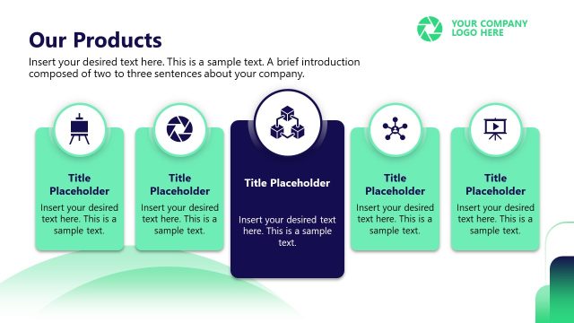 Pitch Deck Template Slide for Our Products