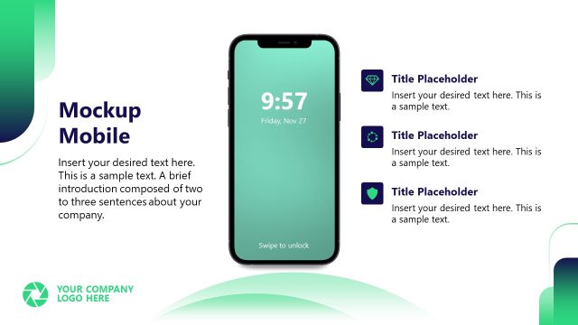 Pitch Deck Template Slide for Mockup Mobile