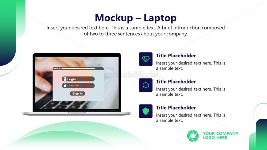 Mockup Laptop Slide for Pitch Deck 