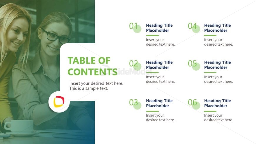 Table of Contents PowerPoint Template Slide