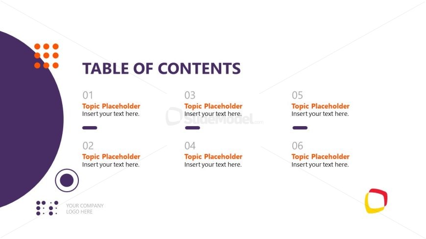 Table Of Contents Slide - Mitigation Plan Template - Slidemodel