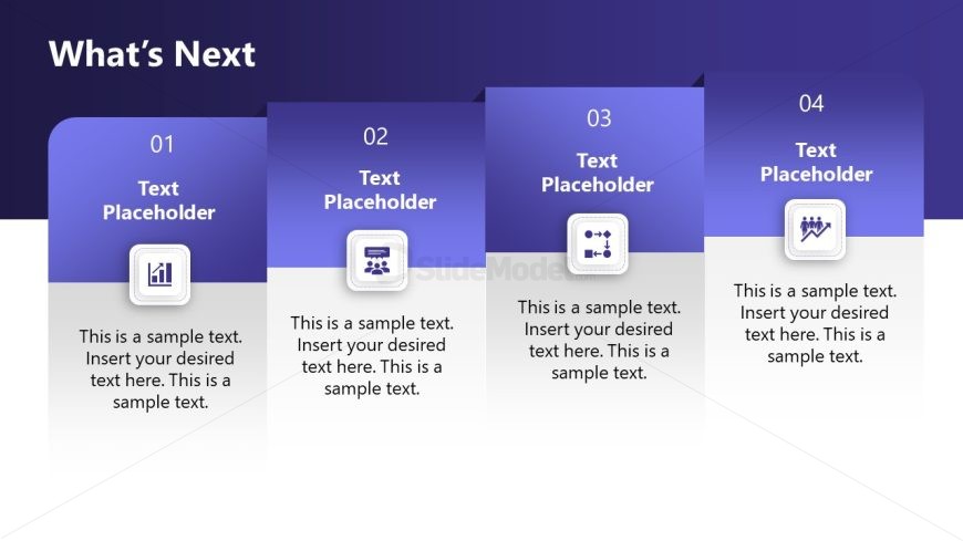 Four Columns Placeholder Text Slide 