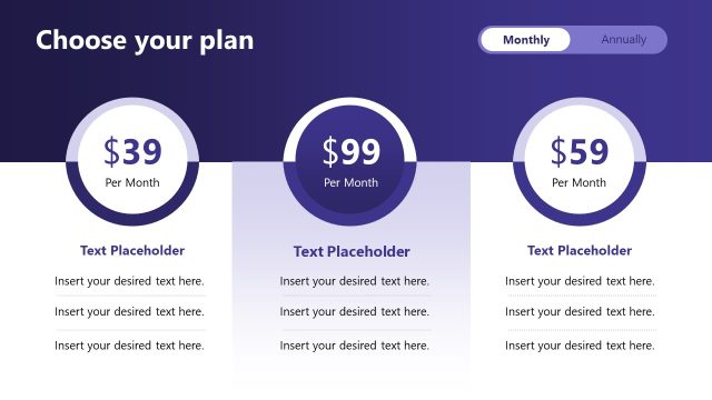 Pricing Table Slide for IT Playbook Template
