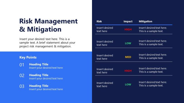 Risk Management & Mitigation Slide – Project Closure Template