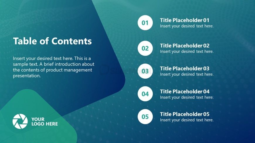 List Design for Table of Contents Presentation