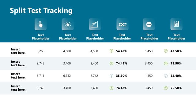 Split Test Tracking Table Template Slide