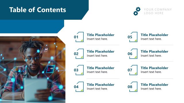 Table of Contents Slide Template with List Layout