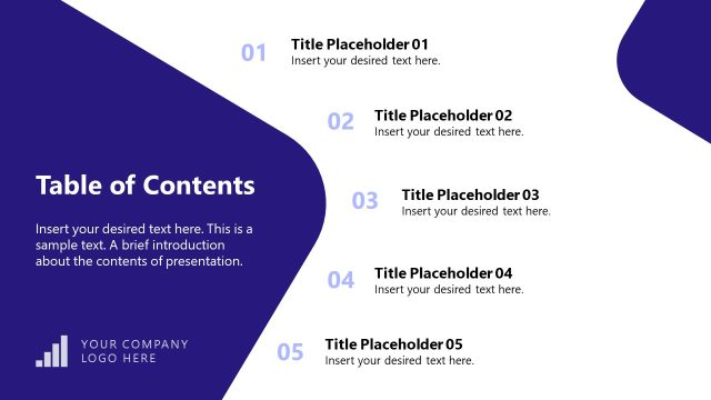Slide for Table of Contents – Capital Planning Slide