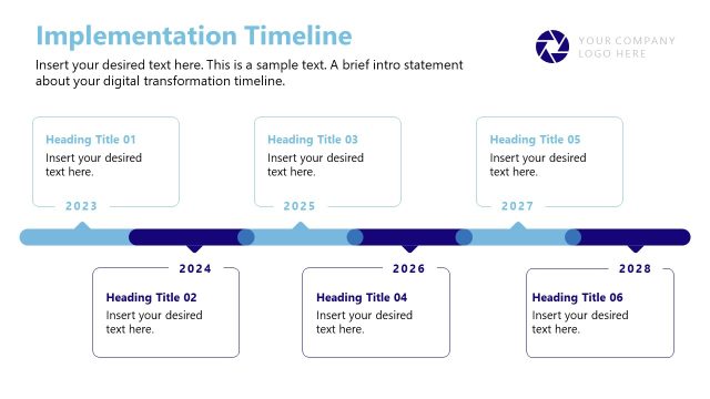Horizontal Timeline Slide for Implementation Plan