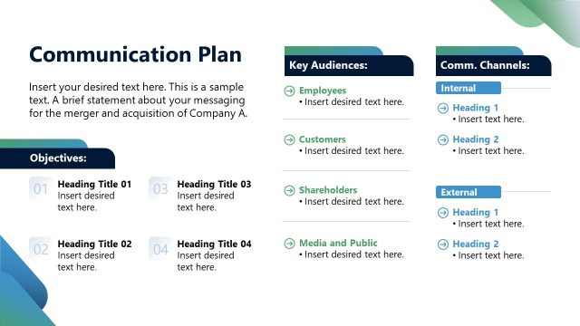 Editable Communication Plan Slide