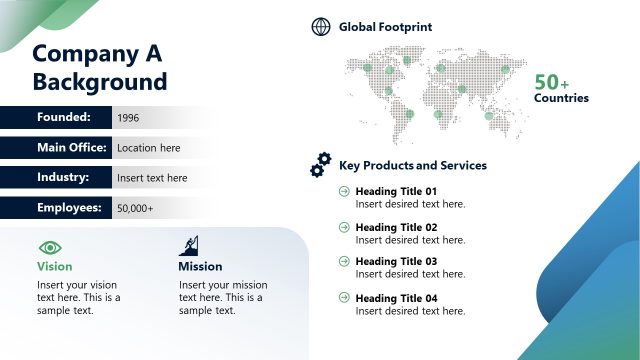 Company A Background Slide for PPT Template