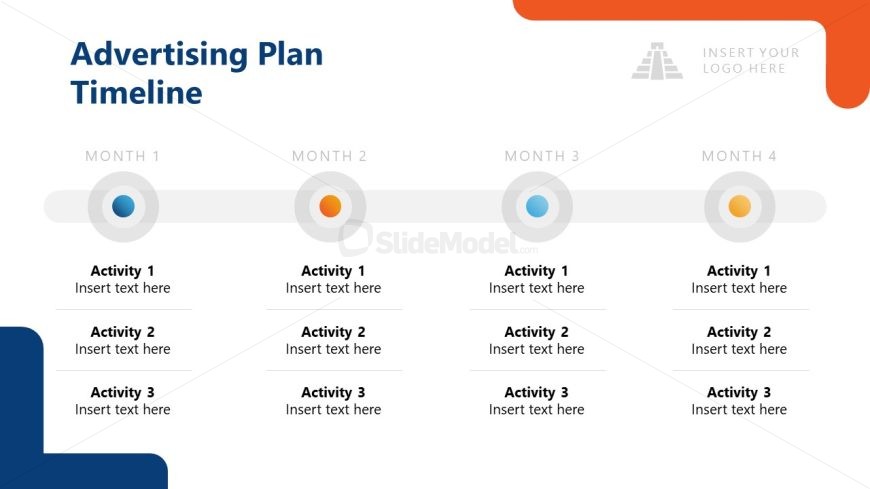 Horizontal Timeline PowerPoint Slide