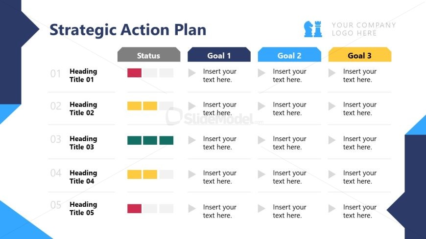 PPT Template Slide for Showing Business Action Plan 
