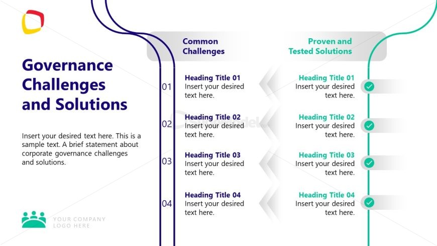 Creative Slide for Presenting Governance Challenges & Solutions